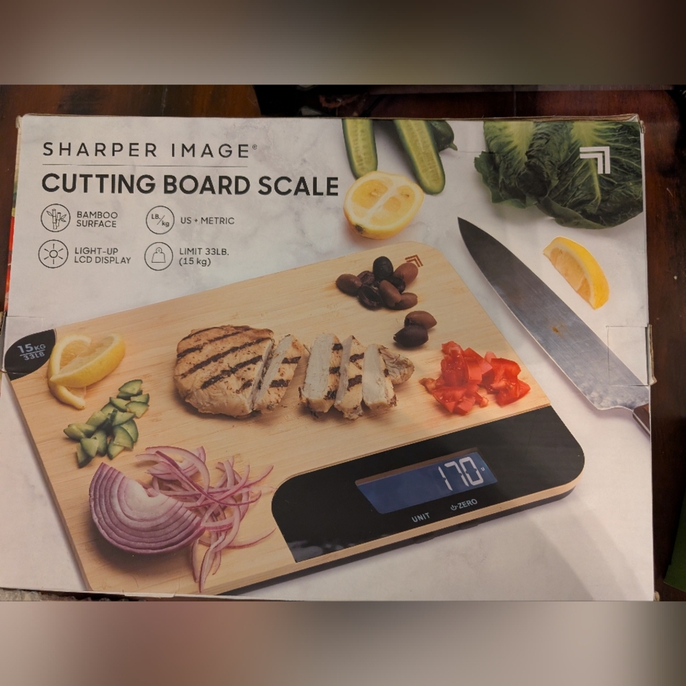 Sharper Image Bamboo Cutting Board Scale - Black